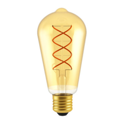 Zlatá LED žiarovka - SPIRAL TEARDROP - 5W, E27, Stmievateľná, 2000K, 250lm | Daylight Italia