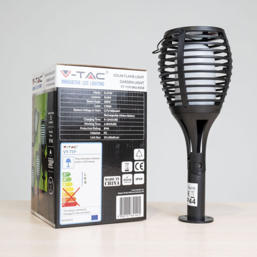 Solárne LED svietidlo s efektom horiaceho plameňa 3v1 (montáž na stenu / stĺpik / záves) - Image 5