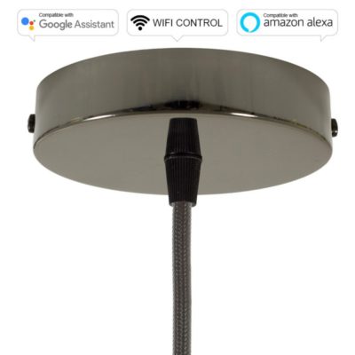 SMART WIFI Stropná rozeta kompatibilná s hlasovými asistentmi Google Home a Amazon Alexa, čierna perleťová