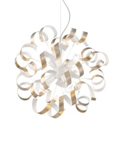 Kreatívny luster VORTEX SP6 s ozdobnými kovovými prvkami v zlatej farbe | Ideal Lux