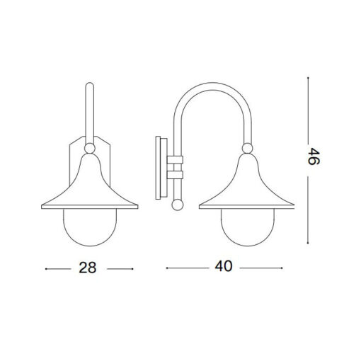 Nástenné vonkajšie svietidlo v antracitovej farbe IP43, CIMA AP1 | Ideal Lux - Image 3