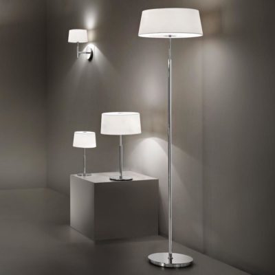 Podlahová lampa s bielym tienidlom HILTON PT2 | Ideal Lux.