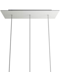 XXL Obdĺžniková kovová stropná rozeta s rozmerom 67 x 22 cm s 3 otvormi
