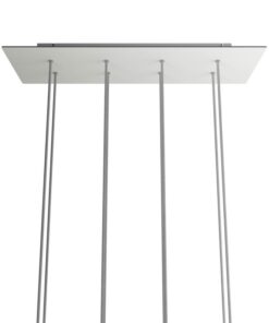 XXL Obdĺžniková kovová stropná rozeta s rozmerom 67 x 22 cm s 8 otvormi