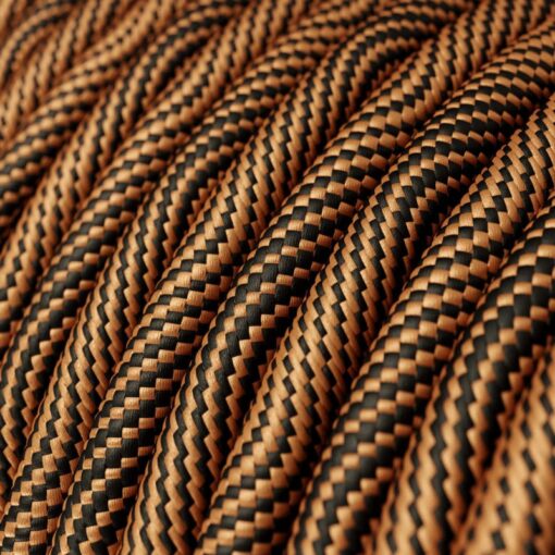 4-svetelné závesné svietidlo so 675 mm obdĺžnikovou rozetou SATIN COPPER / BLACK - Image 4