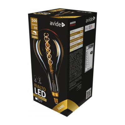 Filament LED žiarovka Rialto, E27, 8W, 500lm, Stmievateľná, Teplá biela