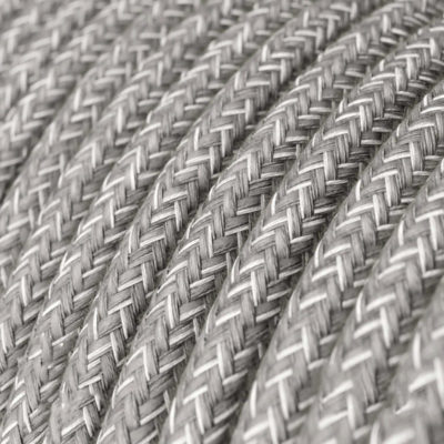 Kábel do exteriéru dvojžilový v podobe textilnej šnúry so vzorom, Gray:White, 2 x 1mm, 1 meter.