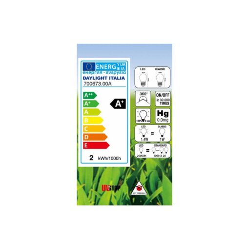 LED žiarovka Globetta E27, 1.4W, 13lm, Modrá | Daylight Italia - Image 2