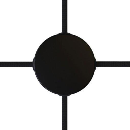 MINI stropný držiak so 4 bočnými otvormi, 8cm, kov, čierna matná farba - Image 2