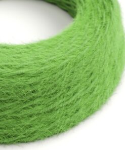 Kábel dvojžilový skrútený s chlpatým efektom v zelenej farbe, 2 x 0.75mm, 1 meter