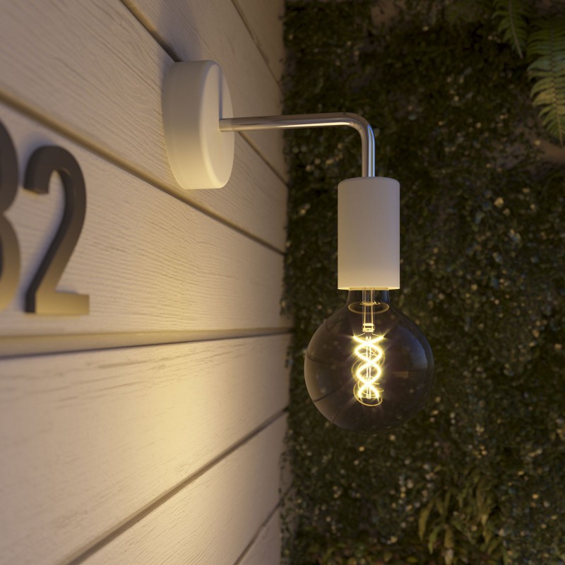 Exteriérová nástenná lampa s predĺžením IP65, šedá farba – Obrázok 2