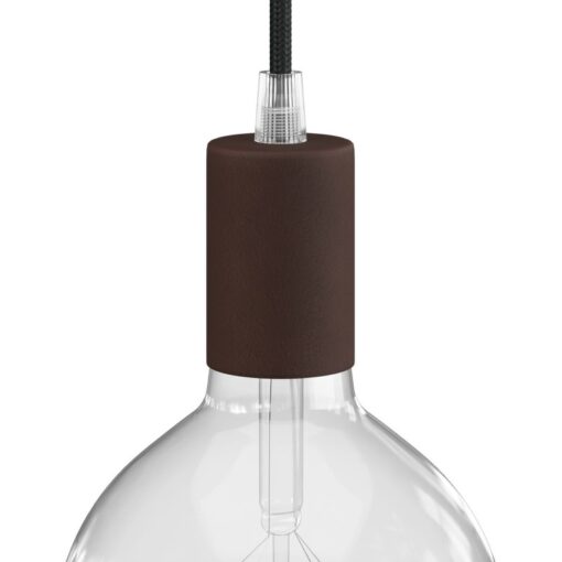 Hrdzavá kovová krytka + E27 objímka + 1 držiak kábla - Image 3