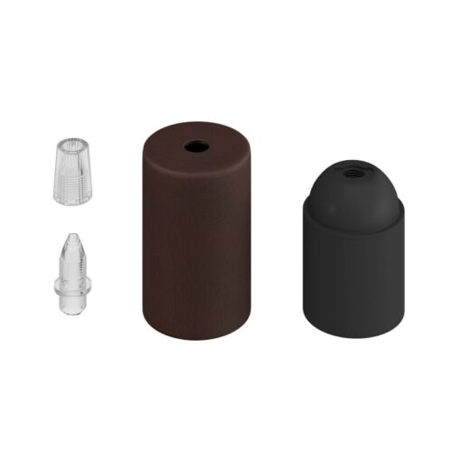 Hrdzavá kovová krytka + E27 objímka + 1 držiak kábla - Image 2