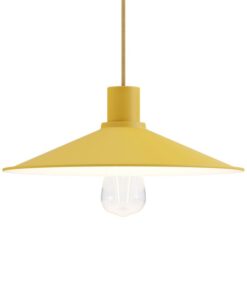 Pastelové kovové tienidlo v horčicovo žltej farbe, priemer 30cm,