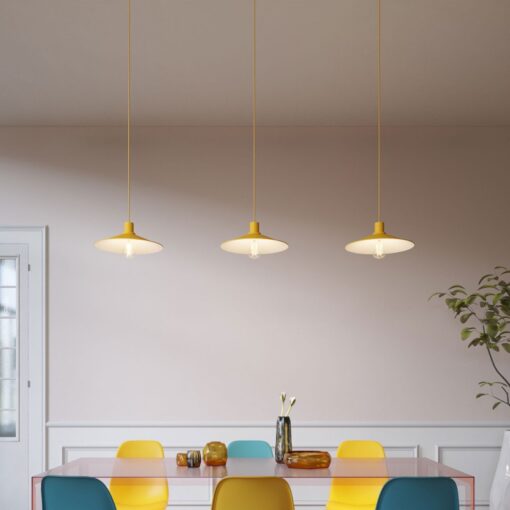 Pastelové kovové tienidlo v horčicovo žltej farbe, priemer 30cm - Image 5