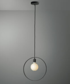 Geometrické závesné svietidlo Anello s mliečnou sklenenou žiarovkou G125 | Daylight Italia