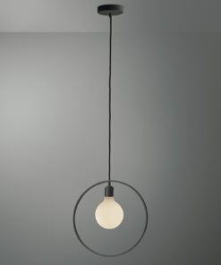 Geometrické závesné svietidlo Anello s porcelánovou žiarovkou G125