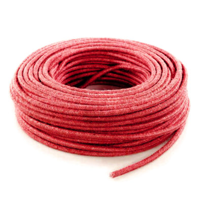 Kábel dvojžilový v podobe retro lana, oranžová juta, 2 x 0.75mm, 1 meter