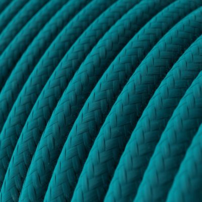 Elektrický kábel dvojžilový potiahnutý bavlnou v Cerulean farbe, 2 x 0.75mm, 1 meter.