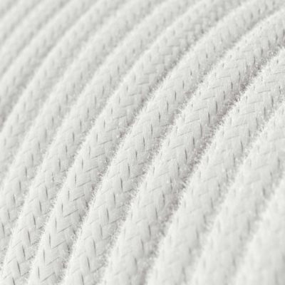 Elektrický kábel dvojžilový potiahnutý bavlnou v bielej farbe, 2 x 0.75mm, 1 meter.