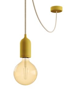 Vonkajšie závesné svietidlo v žltom prevedení, IP65, žltý 5metrový kábel