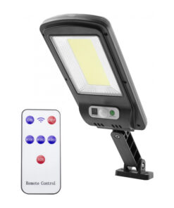 LED nástenné solárne svietidlo s pohybovým senzorom a IR ďiaľkovým ovládaním, 5W, IP65, 500lm