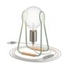Taché stolná kovová lampa s textilným káblom, vypínačom a zástrčkou, Titan/white