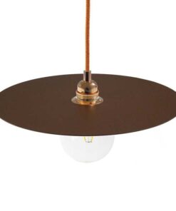Závesná lampa Ellepi s textilným káblom a 40cm tienidlom, hrdzavá farba