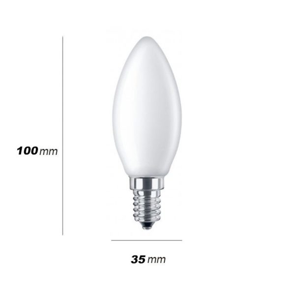 LED žiarovka s mliečnym sklom OLIVA - E14, 6W, 806lm, Denná biela | Daylight Italia - Image 3