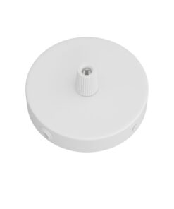 MINI matný biely stropný držiak pre 1 svietidlo a 2 bočnými otvormi, 8cm, kov
