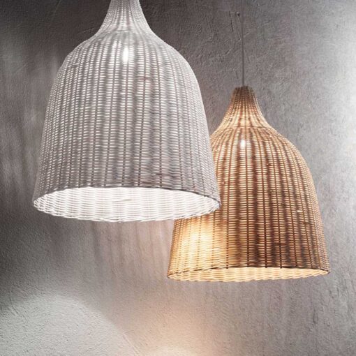 Prútené drevené závesné svietidlo HAUNT SP1, biela farba | Ideal Lux - Image 2
