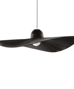 Textilný kovový luster MADAM SP1, v tvare klobúka, čierna farba | Ideal Lux