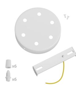 Matný biely stropný držiak pre 6 svietidiel, 12cm, kov – Obrázok 3