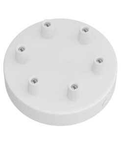 Matný biely stropný držiak pre 6 svietidiel, 12cm, kov