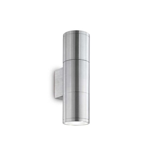 Exterierové nástenné svietidlo GUN AP2 SMALL, IP44, hliníková farba | Ideal Lux