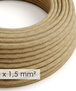 Kábel so širokým priemerom 3x1,50 v podobe retro lana, juta, 1 meter
