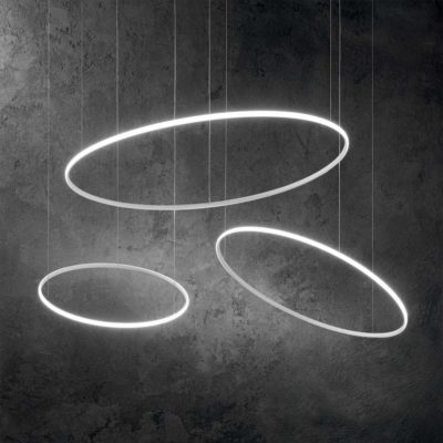 Moderný závesný LED luster HULAHOOP SP D060 v tvare kruhu, 3000k, biela farba | Ideal Lux .,