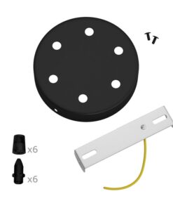 Matný čierny stropný držiak pre 6 svietidiel, 12cm, kov – Obrázok 3