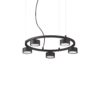 Závesný luster MINOR ROUND SP5 v priemyselnom štýle, čierna farba | Ideal Lux