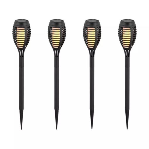 Záhradné LED solárne svietidlá s efektom horiaceho plameňa - 4 ks