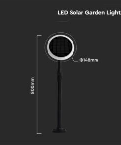 Záhradné LED svietidlo solárne, 3W, 3000K, čierne, 2ks v balení – Obrázok 6