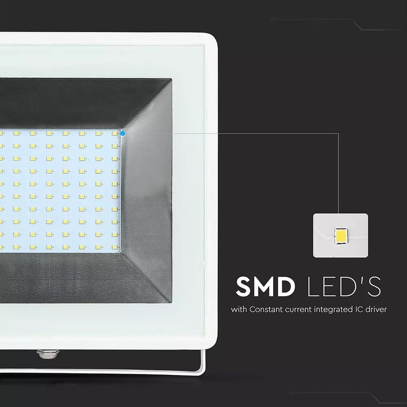 LED Reflektor, E-Series, 100W, Studená biela, 8500lm, biely.