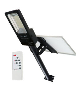 LED solárne pouličné svietidlo s IR diaľkovým ovládaním, Studená biela, 50W, 4000lm, IP65
