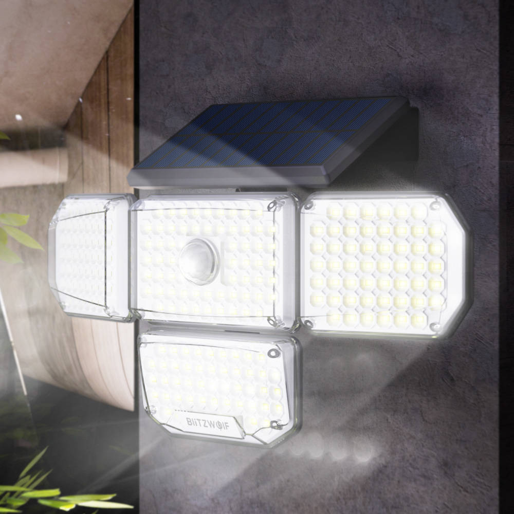 Externá LED solárna lampa so senzorom pohybu a súmraku, 450lm-