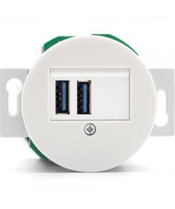 Porcelánová retro USB zásuvka (2xUSB) 2,5A, (bez rámčeka) biely porcelán