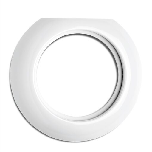 Porcelánový rámček okrúhly viac-násobný krajný pre RJ45 a TV/R, biely porcelán