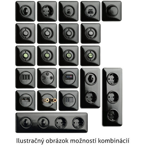 Rámček štvorcový 3-násobný, čierny bakelit - Image 3