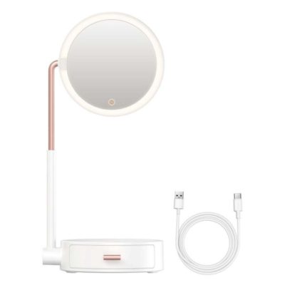 Zrkadlo Makeup s LED lampou na líčenie a zásuvkou, Baseus