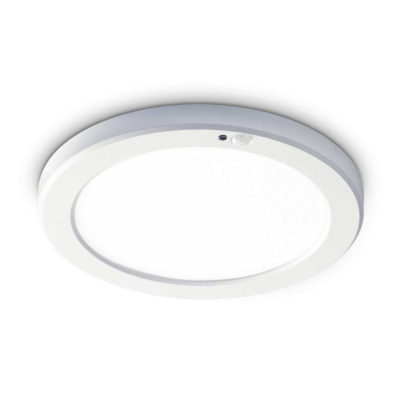 LED stropné svietidlo so snímačom súmraku a pohybu AURA PL ROUND, 20W, 1950lm, Teplá biela 3000K, biela farba