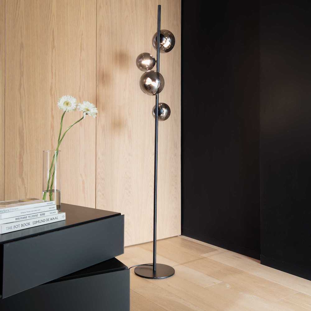 Luxusná podlahová lampa PERLAGE PT4 v matnej čiernej farbe | Ideal Lux
